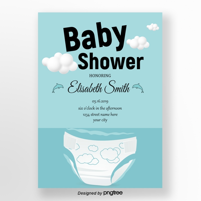 Blue Vector Baby Diaper Dolphin Baby Show Invitation Letter 640x640 Blue Vector Baby Diaper Dolphin Baby Show Invitation Letter