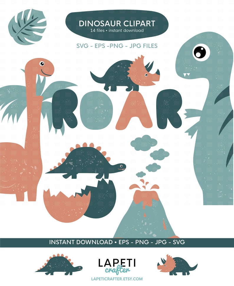 794x969 Dinosaur Clip Art Commercial Use Instant Download Dino Etsy