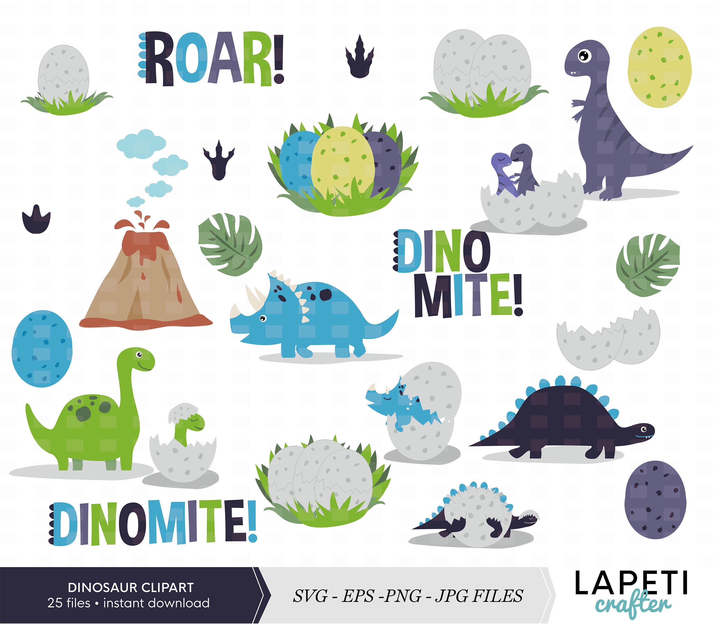 3000x2626 Dinosaur Clipart Dinosaur Party Dino Clipart Baby Dinosaur Etsy