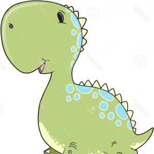 300x300 Photostock Vector Cute Baby Dinosaur Vector Illustration Art