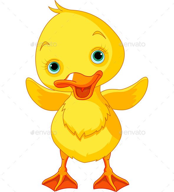 590x653 Illustration Of Happy Duckling Waving Wing Business Flyer