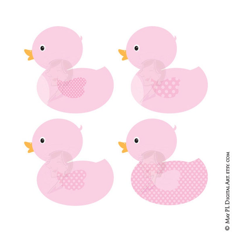 794x794 Pink Duck Vector Clip Art Baby Girl Shower Diy Invitation Etsy