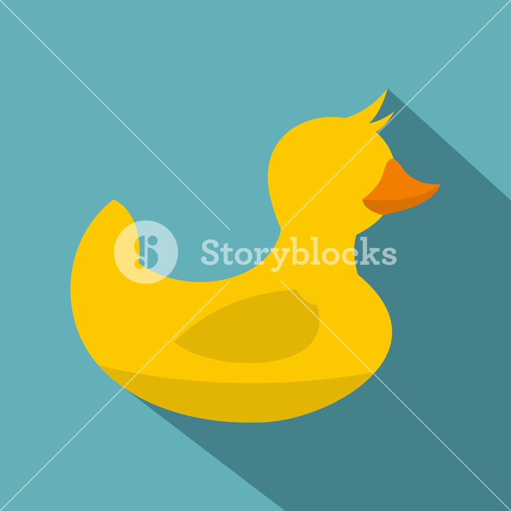 1000x1000 Yellow Toy Duck Icon Flat Illustration Of Yellow Toy Duck Vector