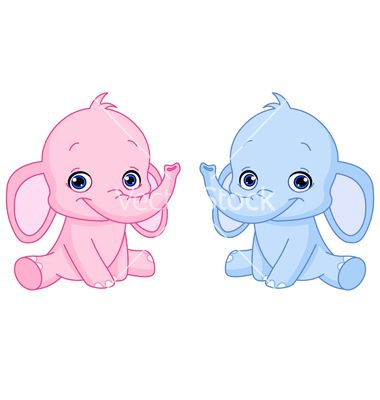 Baby Elephants Vector Art 380x400 Baby Elephants Vector Art