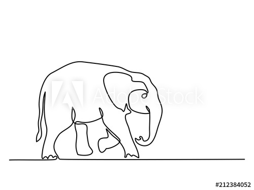 Continuous Line Drawing Baby Elephant Walking Symbol Logo 500x375 Continuous Line Drawing Baby Elephant Walking Symbol Logo