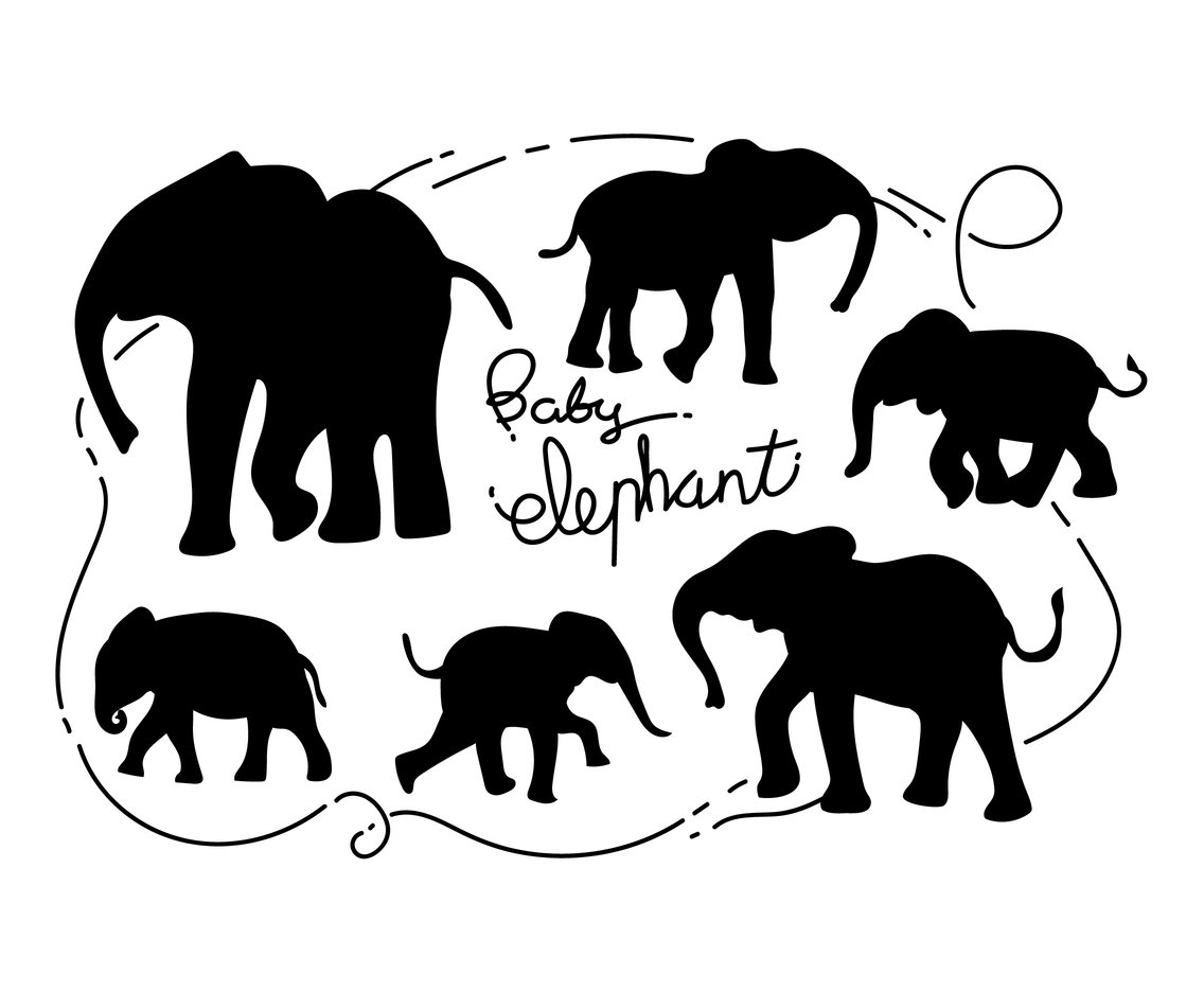Free Baby Elephant Silhouette Vector Illustration Vector Art 1136x936 Free Baby Elephant Silhouette Vector Illustration Vector Art
