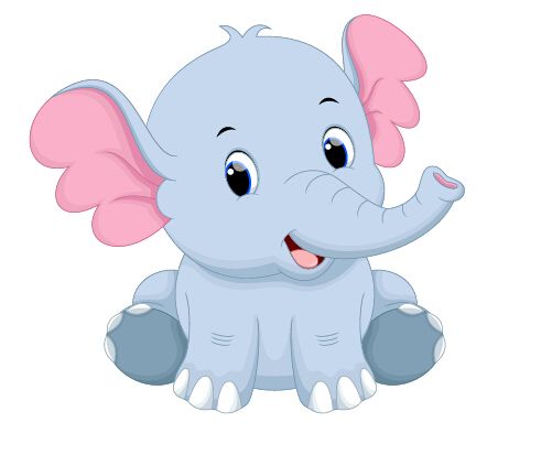 501x413 Lovely Cartoon Elephant Vector Material Zhivotnye Cartoon