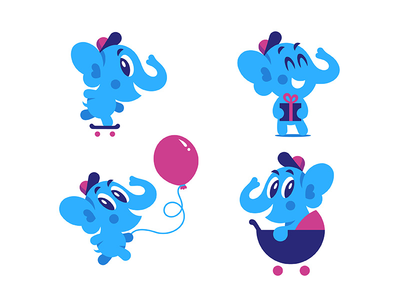 Baby Elephant Vector Mascot 800x600 Baby Elephant Vector Mascot