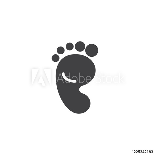 500x500 Baby Footprint Vector Icon Filled Flat Sign For Mobile Concept