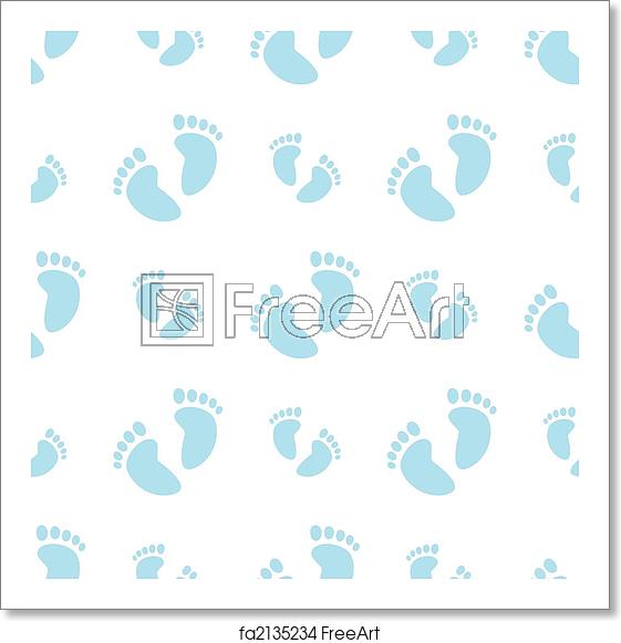 561x581 Free Art Print Of Seamless Baby Feet Background