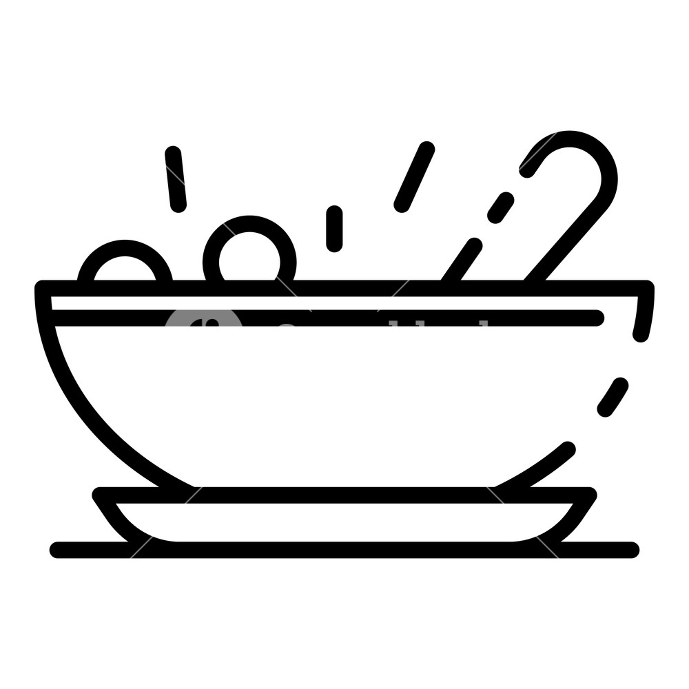 1000x1000 Baby Food Bowl Icon Outline Baby Food Bowl Vector Icon For Web