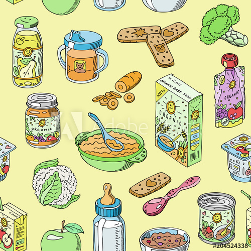 500x500 Baby Food Vector Child Healthy Nutrition And Vegetable Mashed