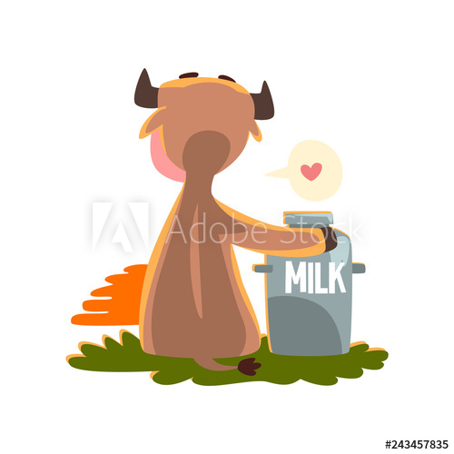 500x500 Funny Brown Cow Sitting