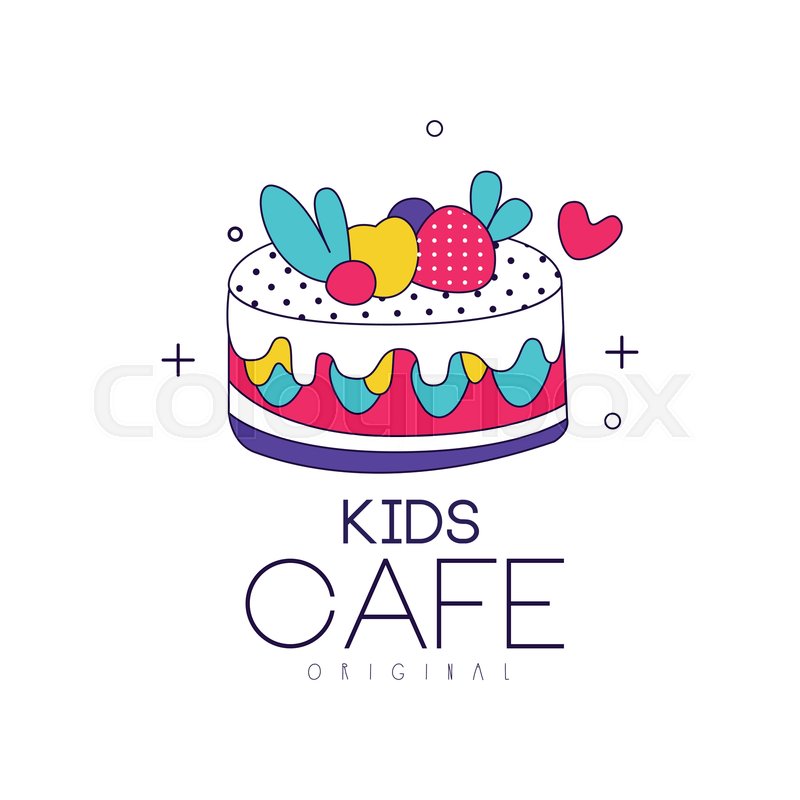 800x800 Kids Cafe Logo Original, Bright Badge Stock Vector Colourbox