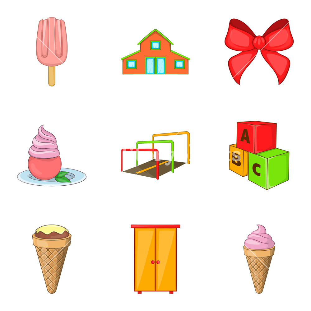 1000x1000 Sweet Baby Food Icons Set Cartoon Set Of Sweet Baby Food Vector