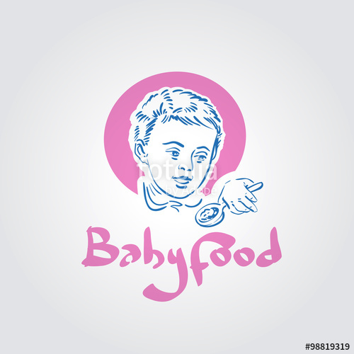 500x500 Baby Food Vector Logo Design Template Toddler, Kid Or Child