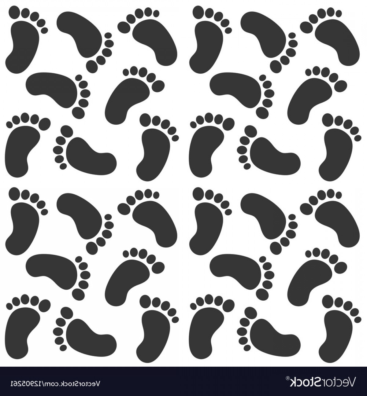 1200x1296 Background With Black Baby Footprints Vector Catchsplace