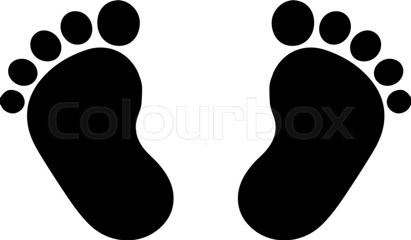 800x468 Black Silhouette Of Baby Footprints Stock Vector Colourbox