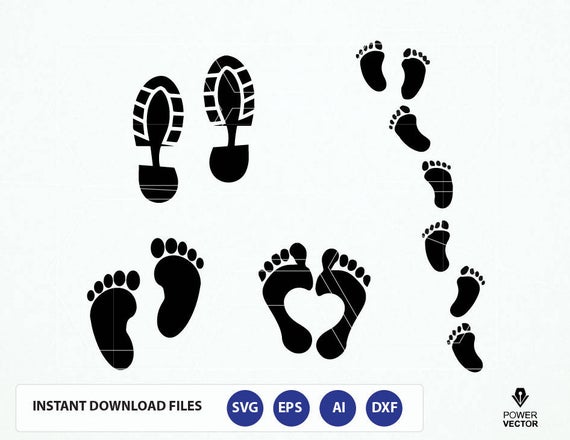 570x440 Human Footprints Shoe Prints Baby Footprint File Etsy