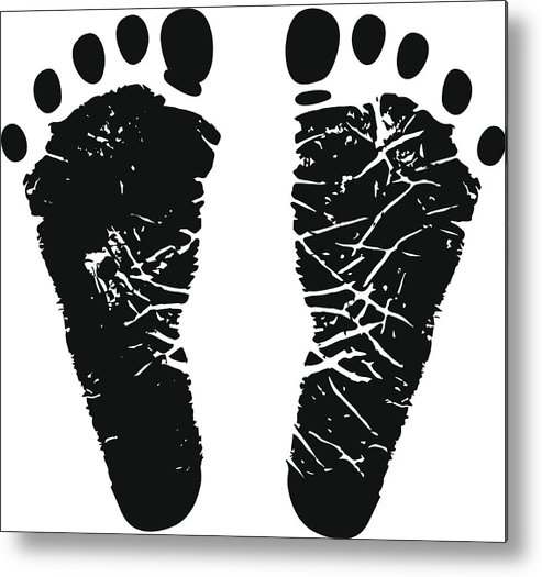 493x525 Newborn Baby Footprints Commemoration Black White Vector Icon