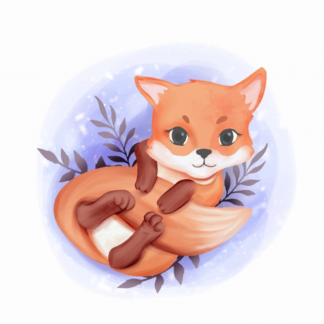 640x640 Baby Fox Adorable Play With Its Tail, Adorable, Animal, Art Png