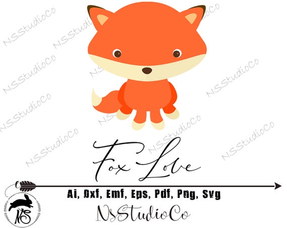 570x453 Fox Fox Vector Fox Clipart Baby Fox Woodland Etsy