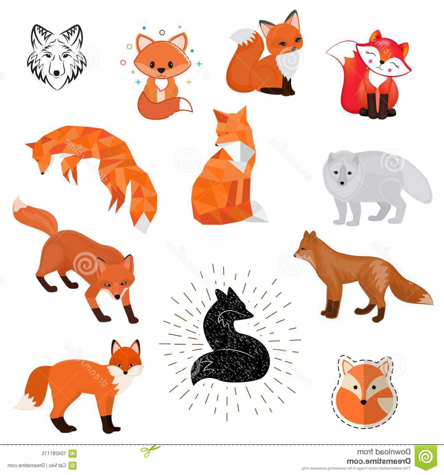1560x1668 Fox Vector Cartoon Cute Illustration Animal Wild Logo Flat Sketch