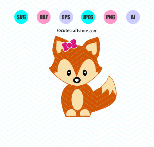 500x479 Baby Fox Dxf Png Cut Vector Cricut Design
