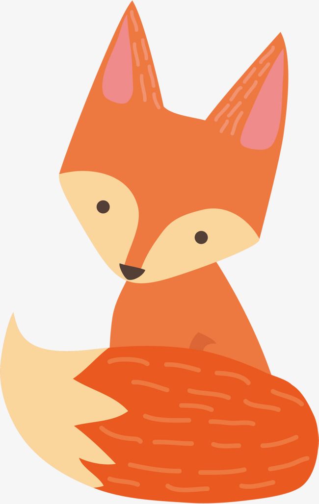 650x1028 Cartoon Fox Vector, Cartoon Animal, Cartoon Hand Drawing