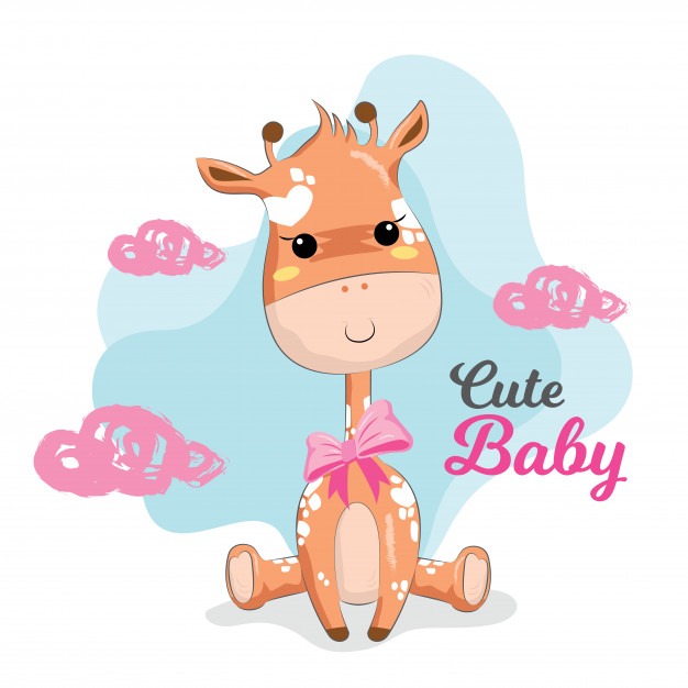 626x626 Cute Baby Giraffe Vector Premium Download