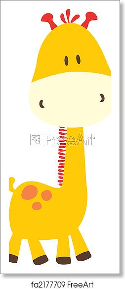 253x581 Free Art Print Of Childish Giraffe Baby Giraffe, Vector Format