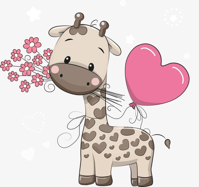 650x610 Giraffe And Heart Shaped Vector, Giraffe, Heart Shaped, Cartoon