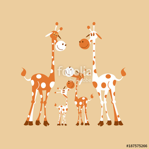 500x500 Africa Clipart Family Of Giraffes Giraffe Mom, Dad And Baby