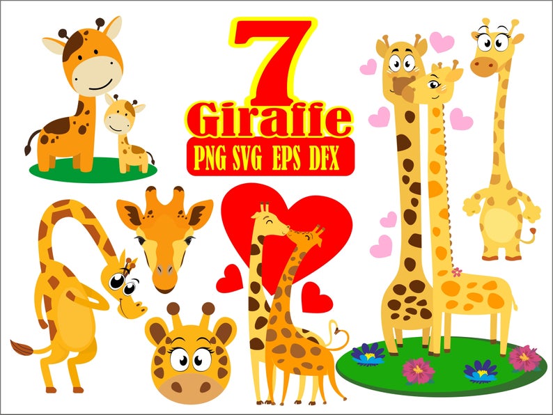 794x596 Giraffe Baby Giraffe Vector Decal For Cricut Clipart Etsy