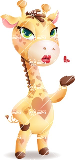 301x640 Baby Giraffe Cartoon Vector Character Vector Cartoon Character