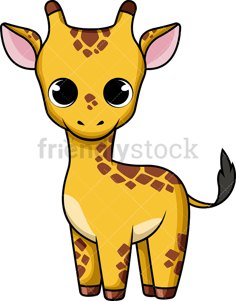 798x1020 Cute Baby Giraffe Cartoon Vector Clipart