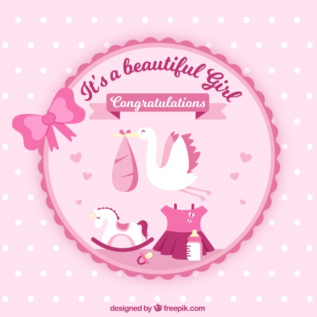 626x626 Baby Girl Background In Flat Style Vector Free Download