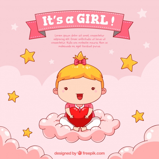 626x626 Baby Girl Background In Hand Drawn Style Vector Free Download