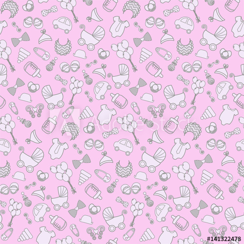 500x500 Baby Girls Seamless Pattern Background Baby Background Vector