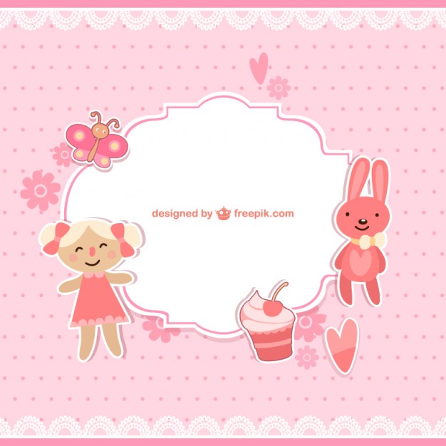 626x626 Scrapbook Baby Girl Frame Vector Free Download