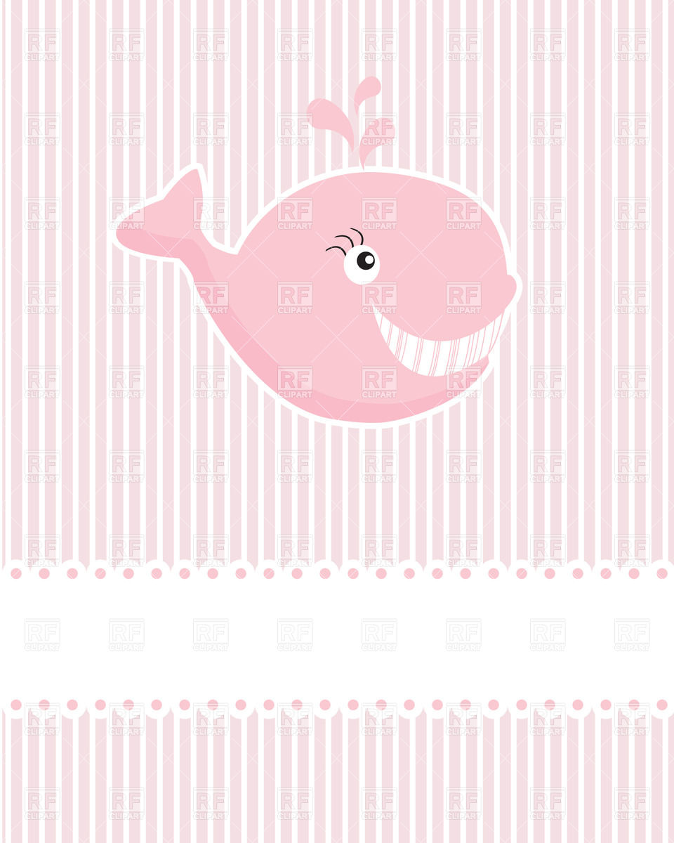 960x1200 Stylized Funny Whale On Pink Stripped Background Baby Girl