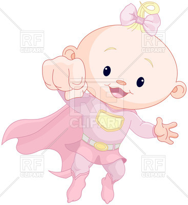 367x400 Cute Super Baby Girl Vector Image Of People Pushkin