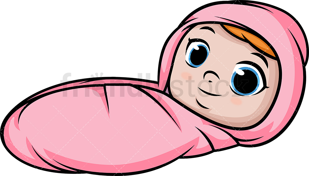 1000x571 Newborn Baby Girl Cartoon Clipart Vector