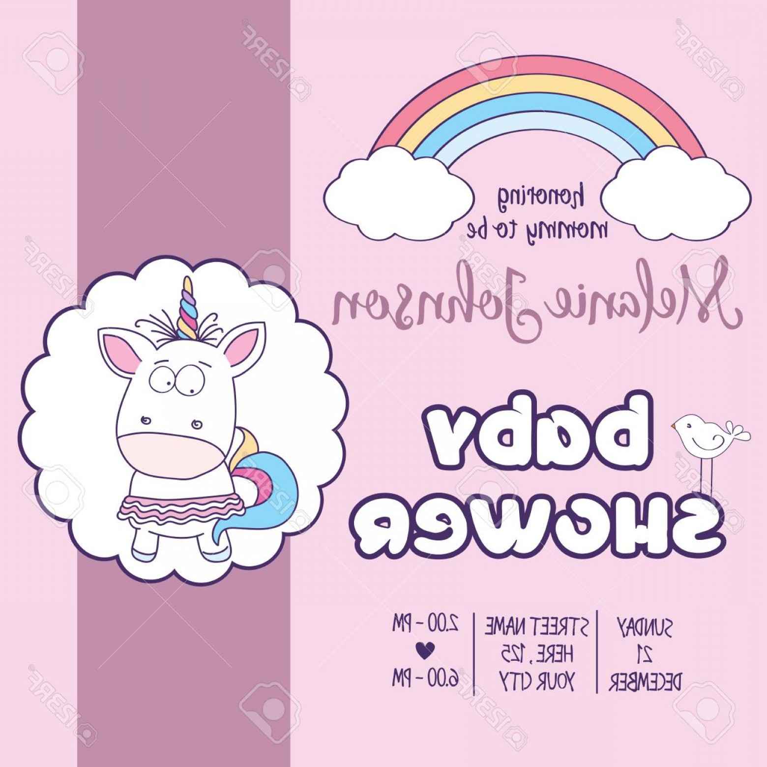 1560x1560 Photostock Vector Beautiful Baby Shower Card Template With Lovely