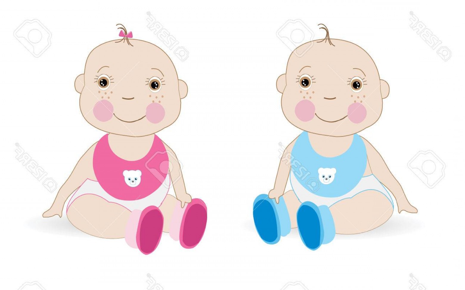 1560x974 Photostock Vector Cute Baby Girl Baby Boy Twin Baby Vector Cqrecords