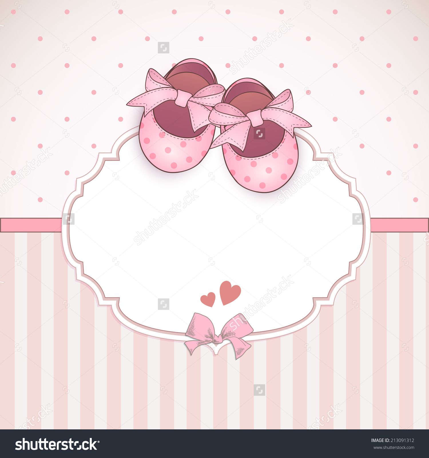 1500x1600 Baby Girl Shower Card Arrival Card With Place For Your Text