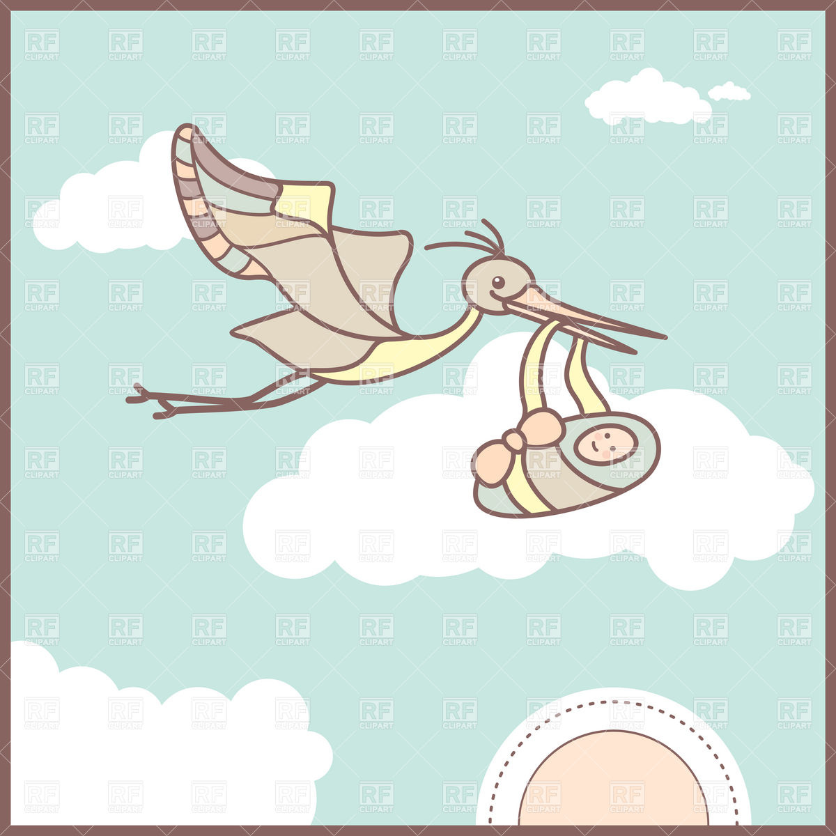 1200x1200 Flying Stork With Newborn Baby