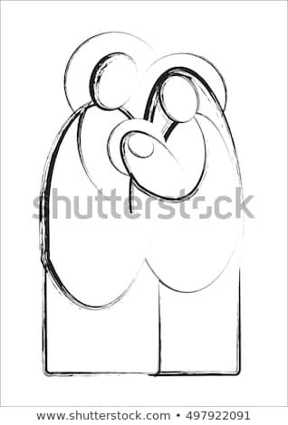 318x470 Find Christmas Nativity Simple Color Vector Illustration