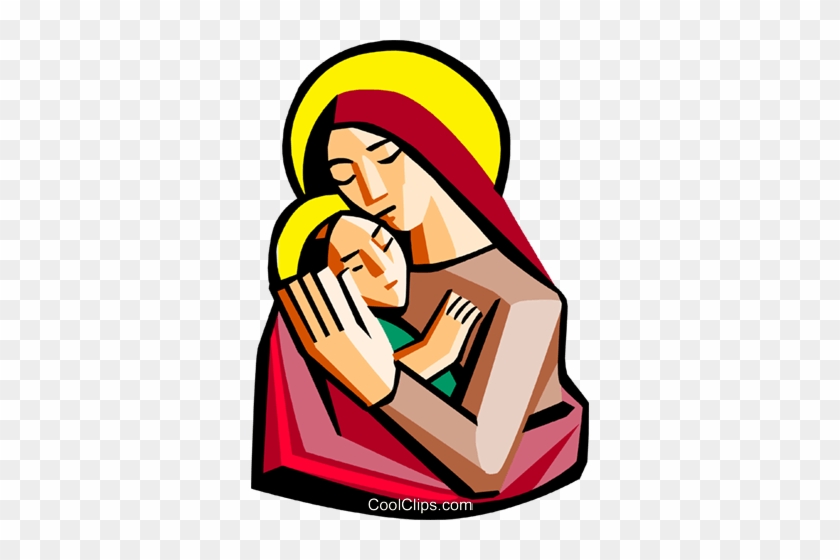 840x560 Mother Mary With Baby Jesus Royalty Free Vector Clip