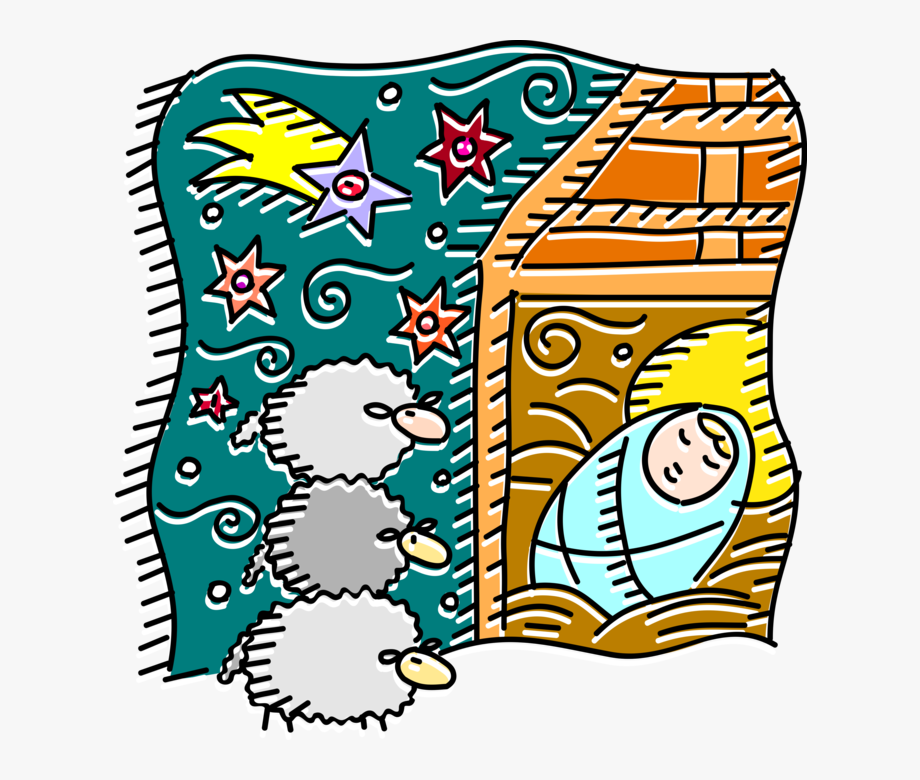 920x780 Vector Illustration Of Christ Child Baby Jesus Sleeps